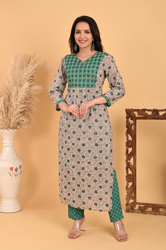 kesa kurta set- green