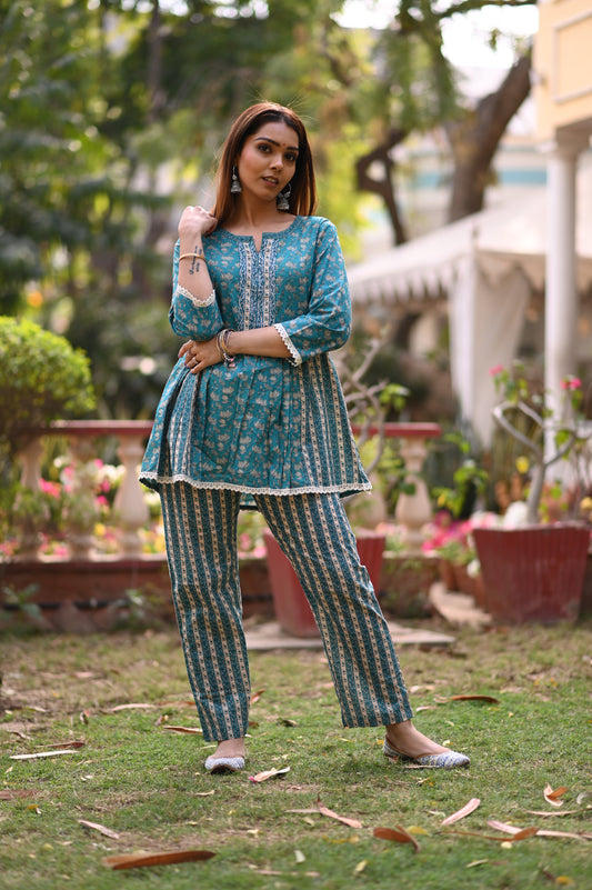 Laxmi Blue-Green Co-ord Set