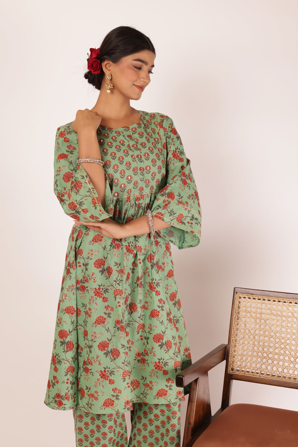 ANUSA KURTA SET - GREEN