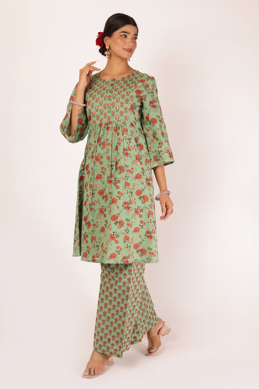 ANUSA KURTA SET - GREEN