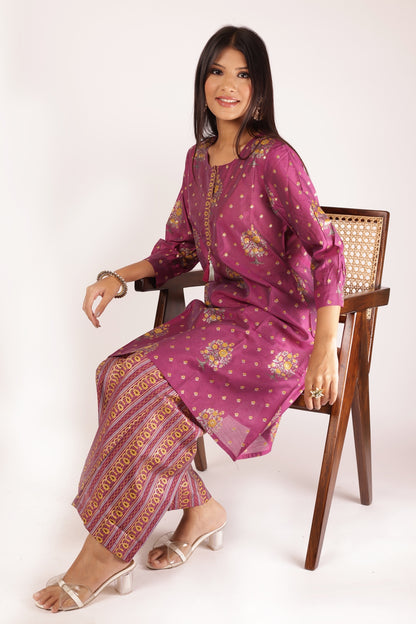 ROHINI KURTA SET - PURPLE