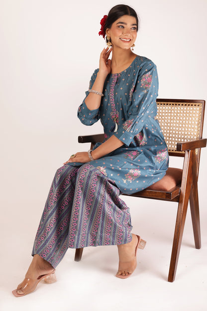 ROHINI KURTA SET - BLUE