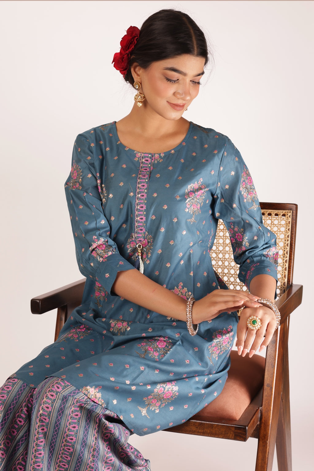 ROHINI KURTA SET - BLUE