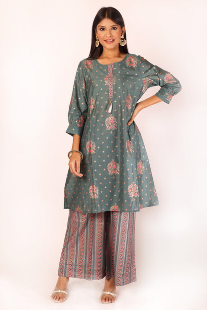 ROHINI KURTA SET - GREEN