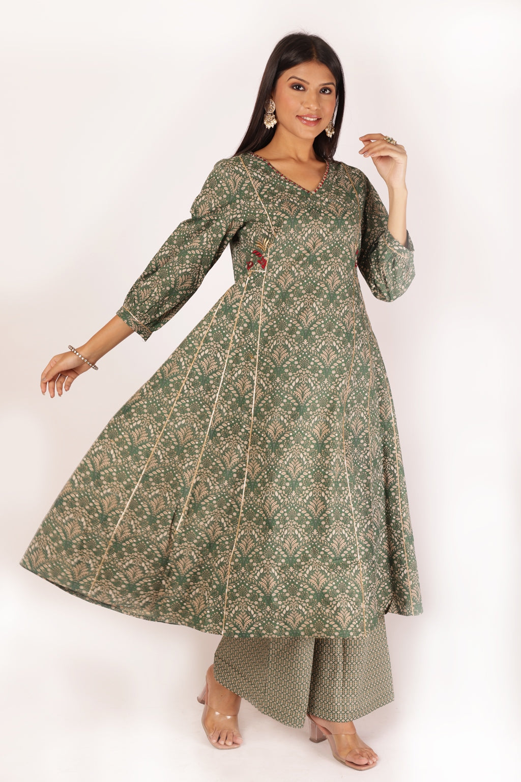 ANVI KURTA SET - GREEN