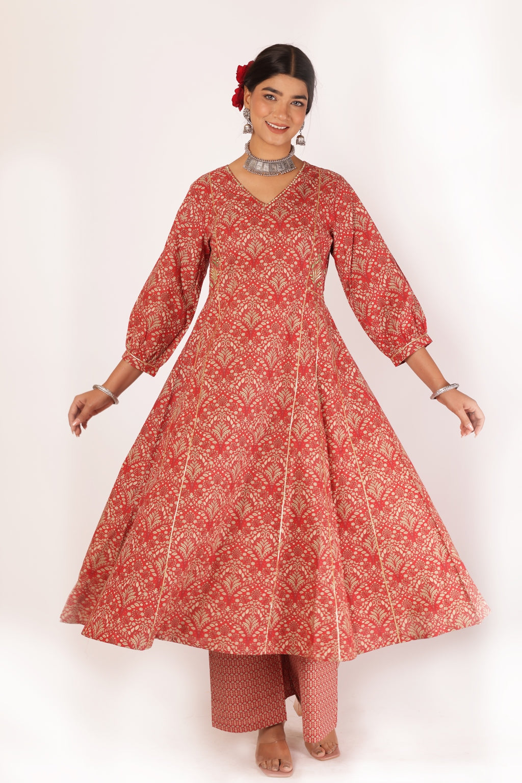 ANVI KURTA SET - RED