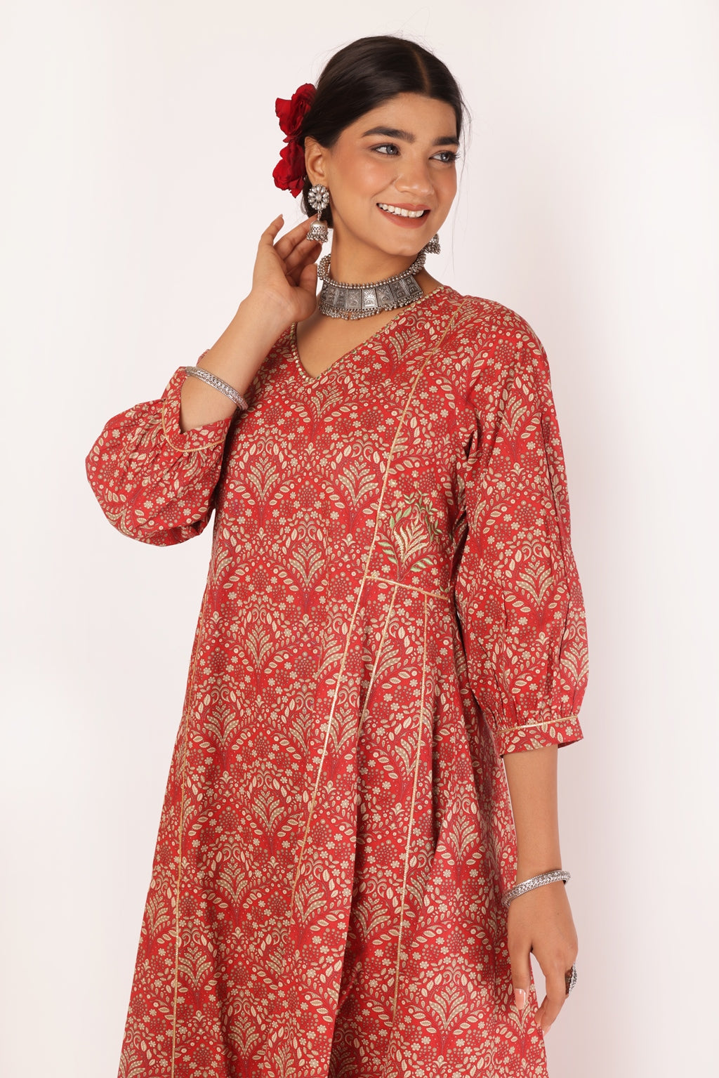 ANVI KURTA SET - RED