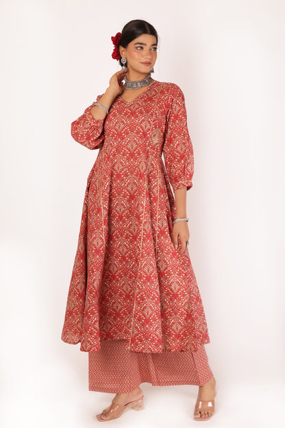 ANVI KURTA SET - RED