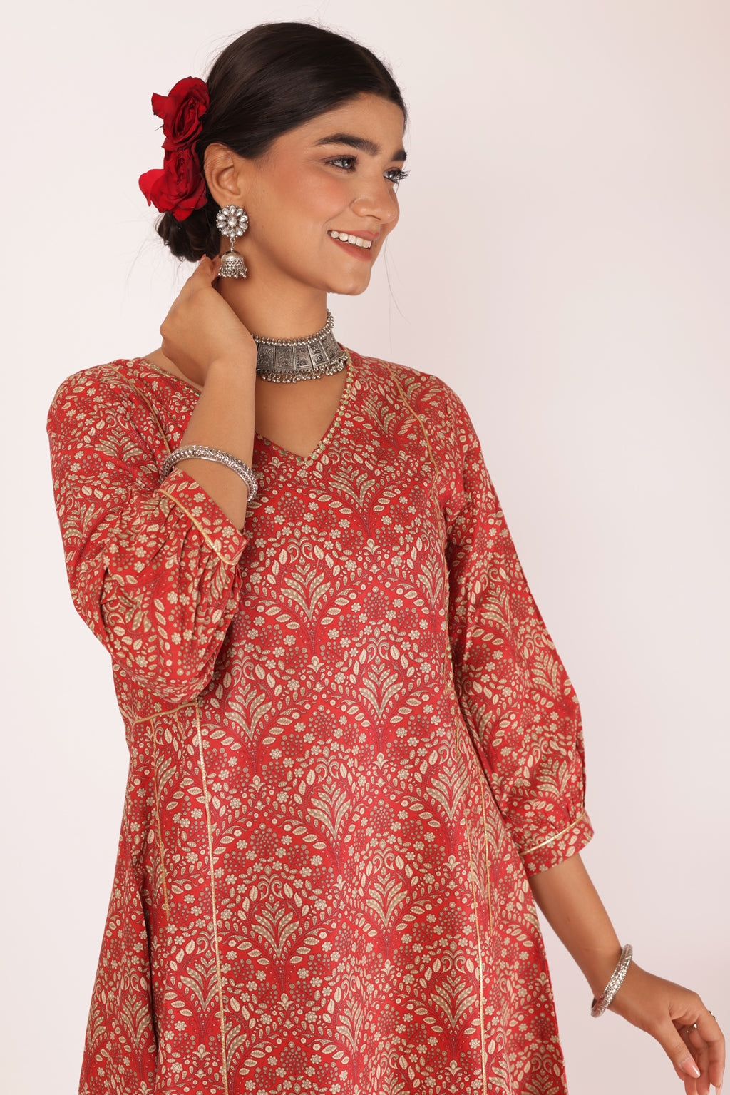 ANVI KURTA SET - RED