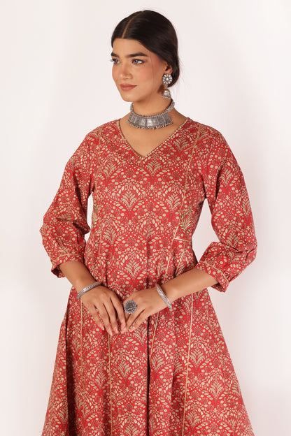 ANVI KURTA SET - RED