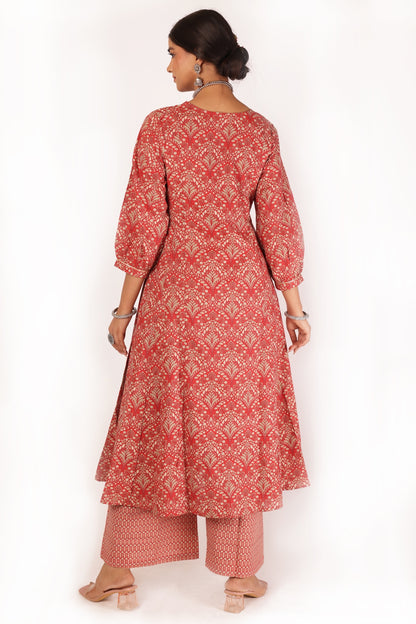 ANVI KURTA SET - RED