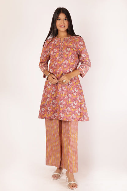 AKSHI KURTA SET - PEACH