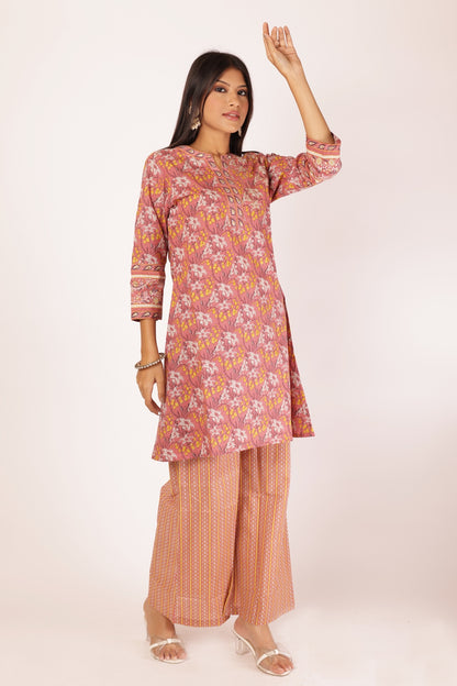 AKSHI KURTA SET - PEACH