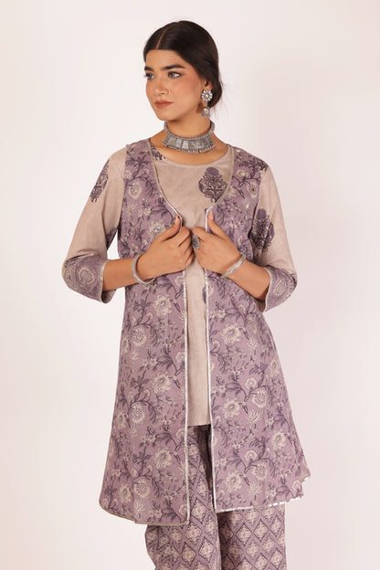 IRA KURTA SET - PURPLE