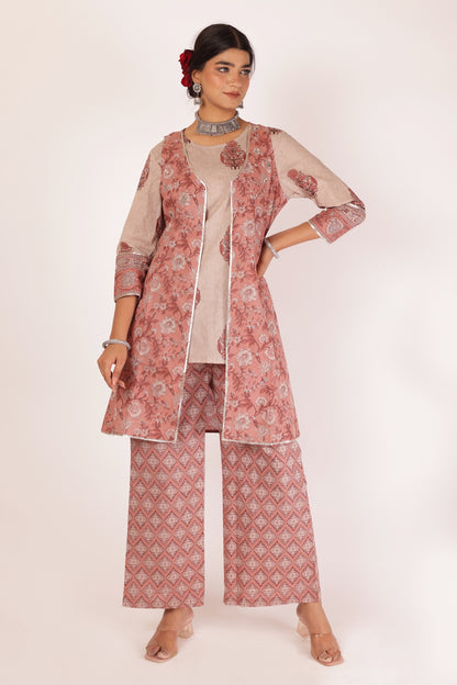 IRA KURTA SET - PEACH