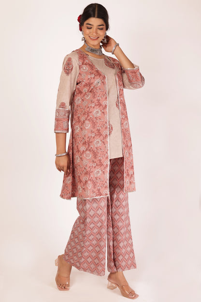 IRA KURTA SET - PEACH