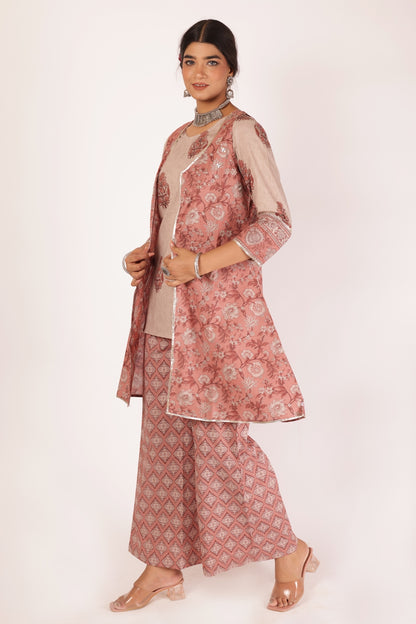 IRA KURTA SET - PEACH