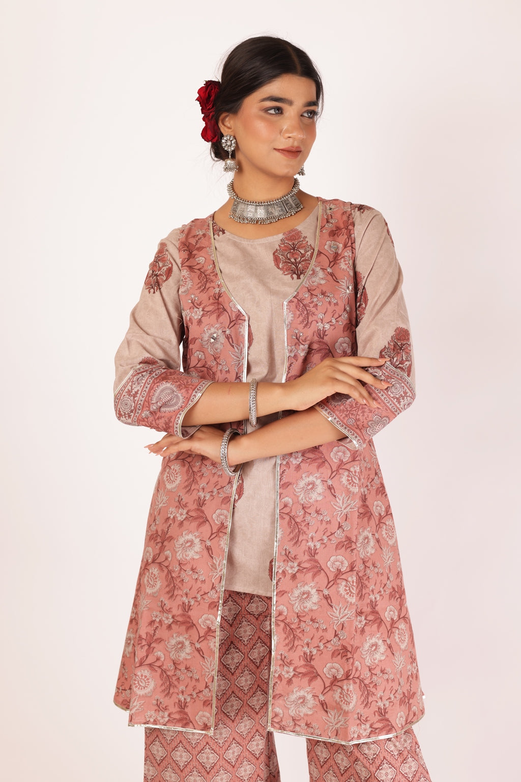 IRA KURTA SET - PEACH