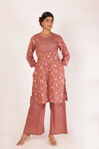 REVATI KURTA SET - PEACH