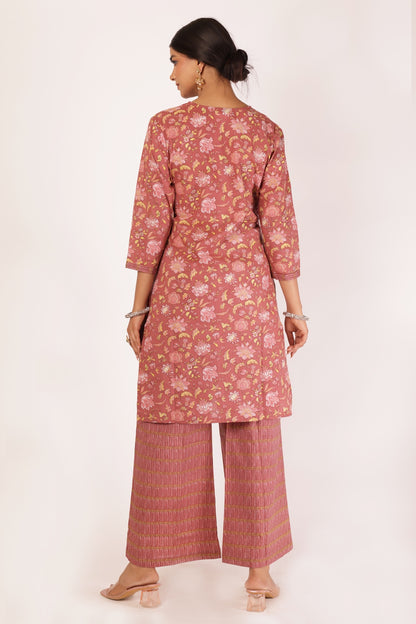 REVATI KURTA SET - PEACH