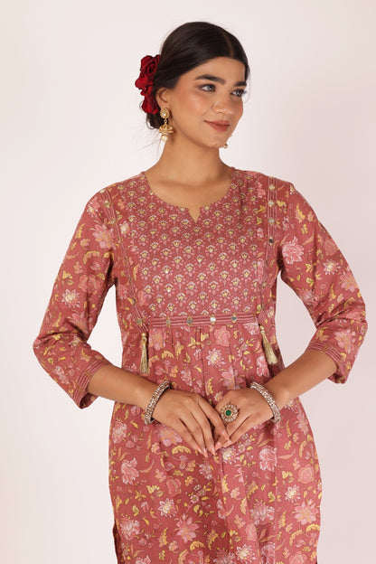 REVATI KURTA SET - PEACH