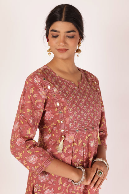 REVATI KURTA SET - PEACH