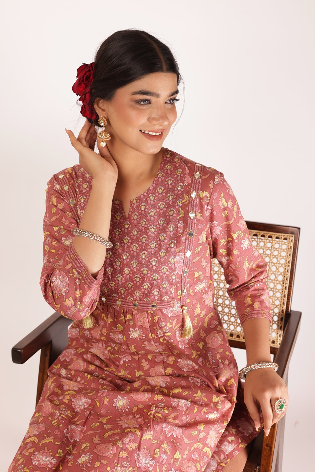 REVATI KURTA SET - PEACH