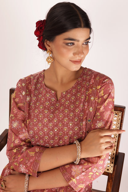 REVATI KURTA SET - PEACH