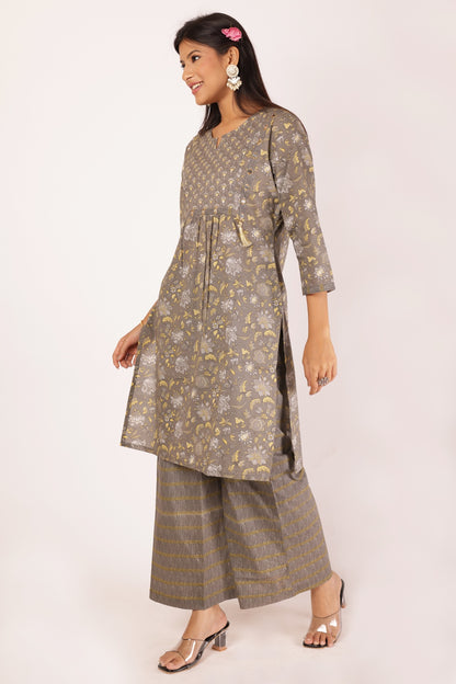 REVATI KURTA SET - GREY