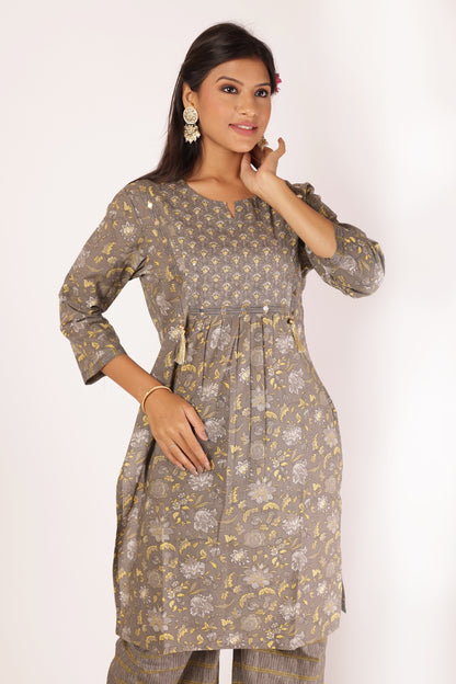 REVATI KURTA SET - GREY