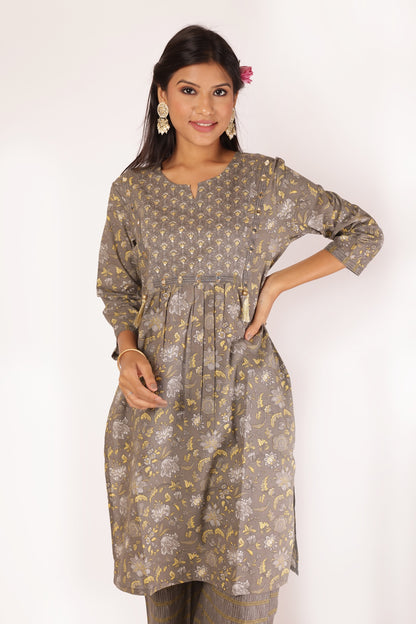 REVATI KURTA SET - GREY