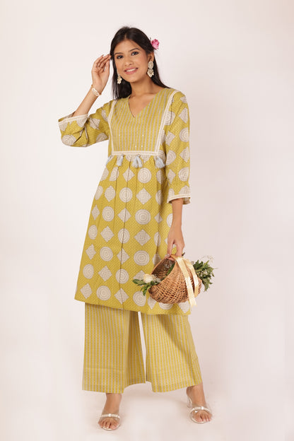 PURVA CO-ORDS SET - YELLOW