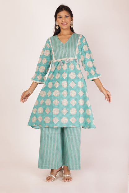 PURVA CO-ORDS SET - BLUE