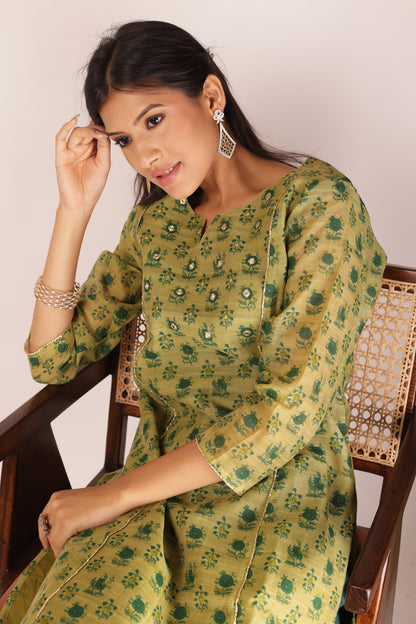 DITI KURTA SET - GREEN