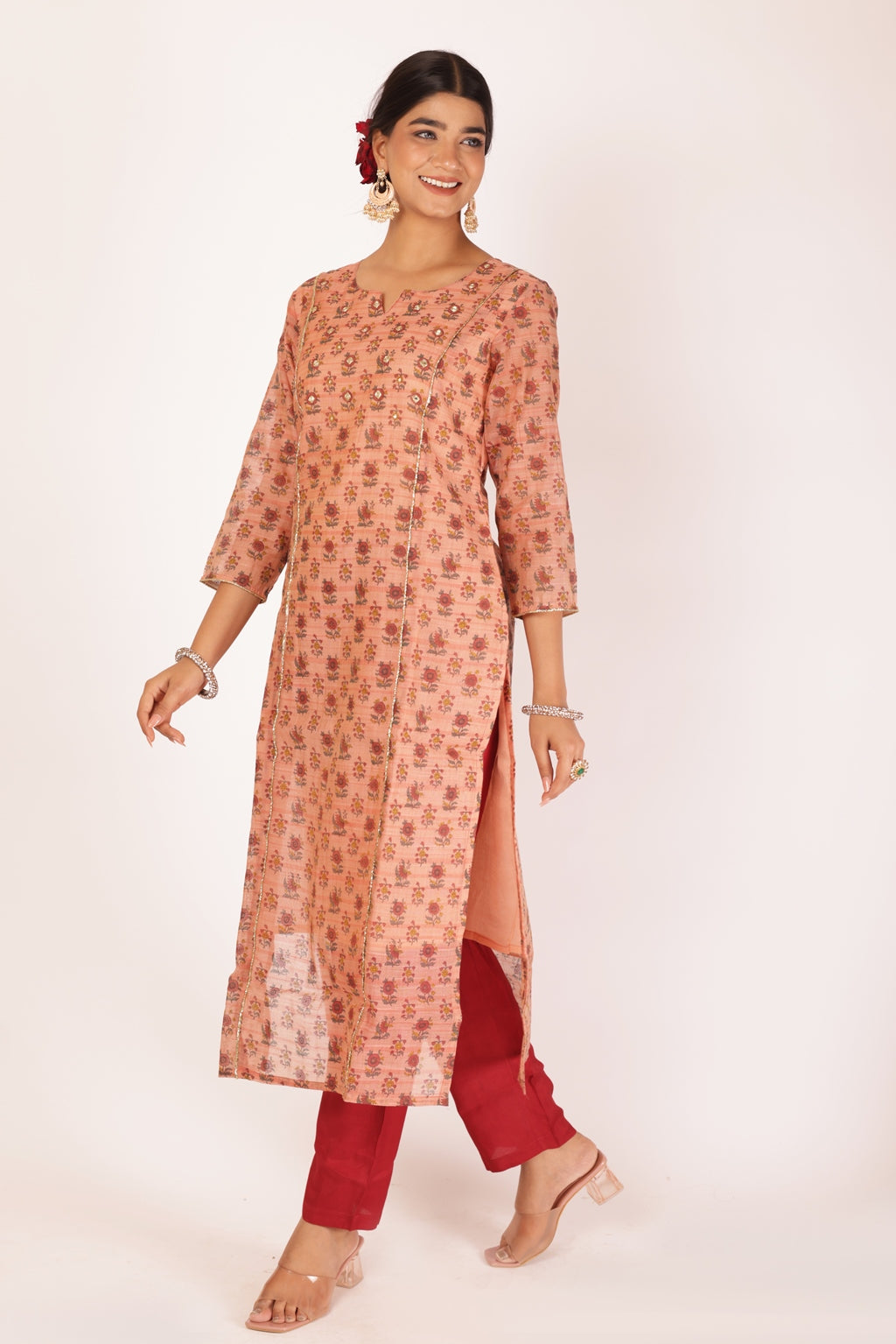 DITI KURTA SET - PEACH