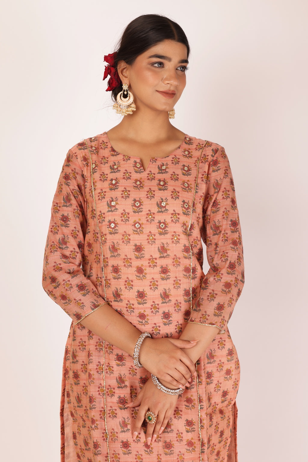 DITI KURTA SET - PEACH