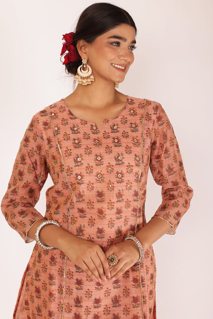 DITI KURTA SET - PEACH