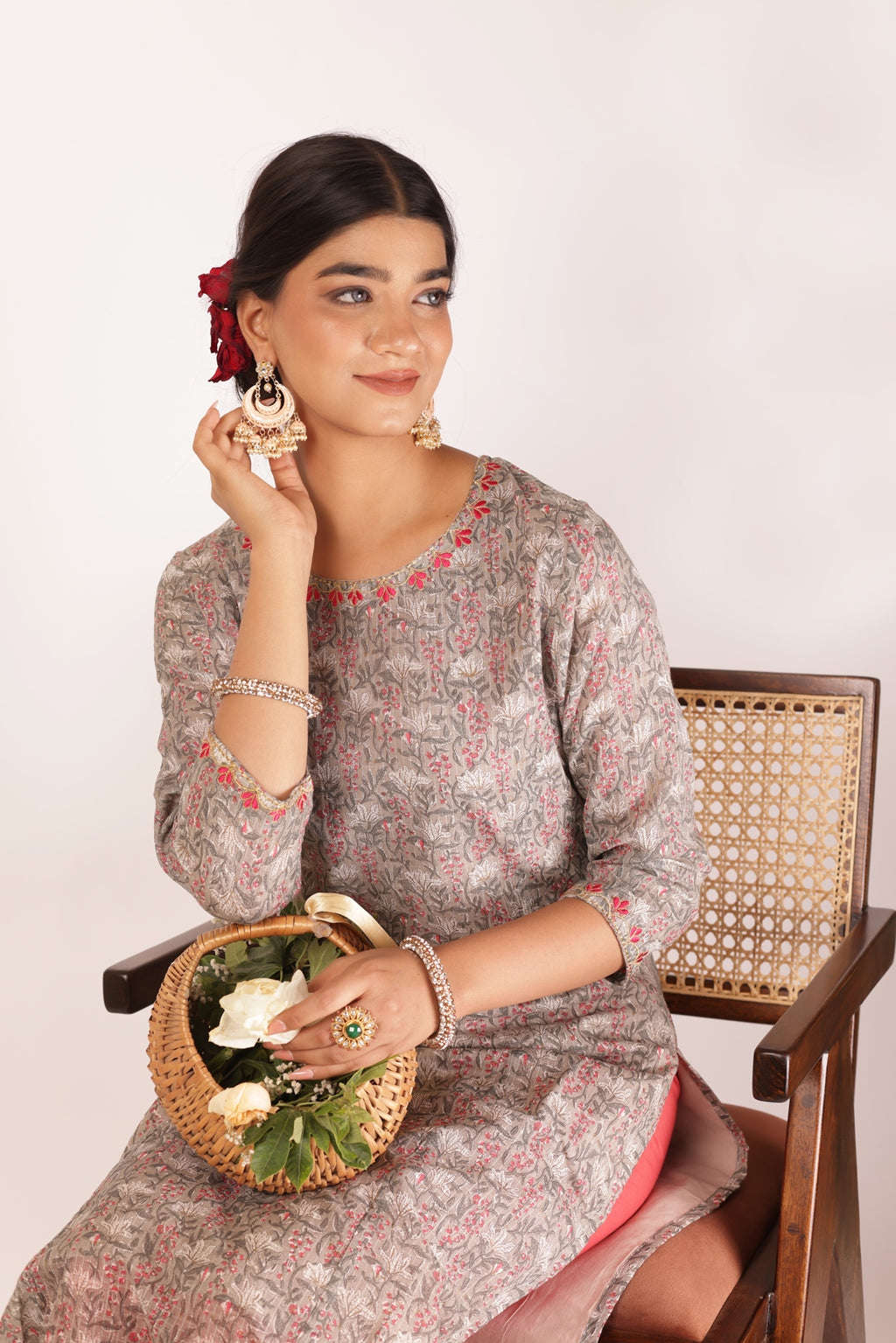 ANURADHA KURTA SET - GREY