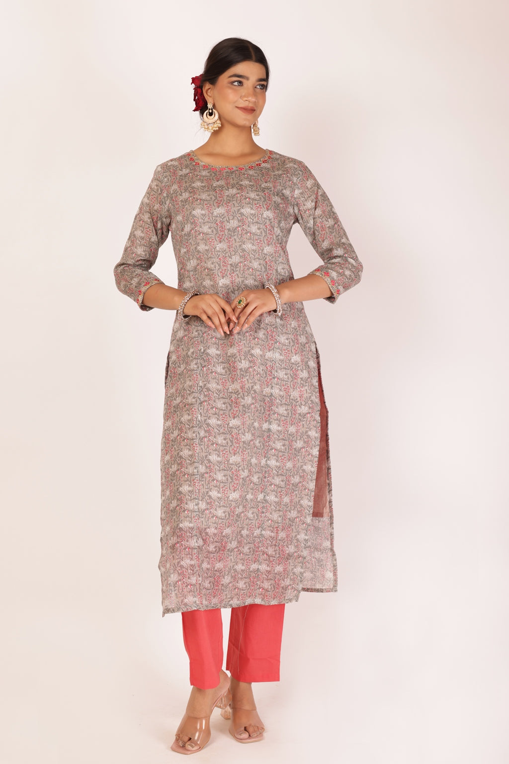 ANURADHA KURTA SET - GREY