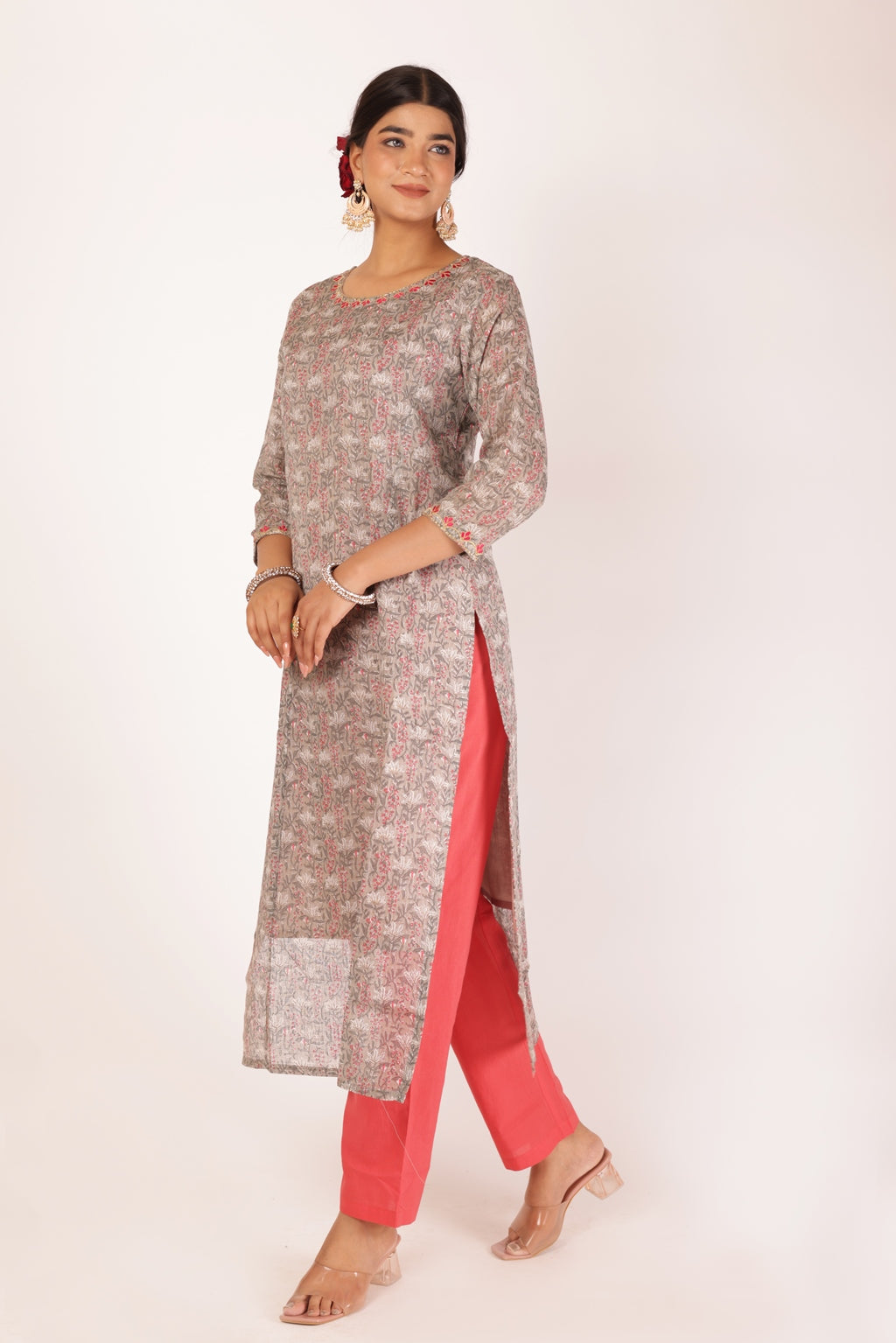 ANURADHA KURTA SET - GREY