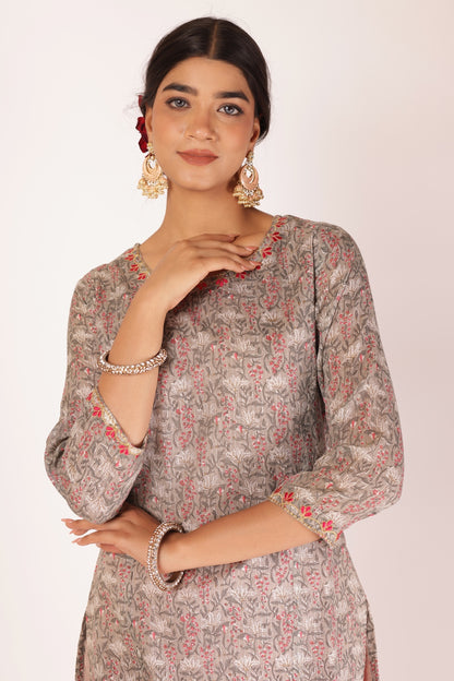 ANURADHA KURTA SET - GREY