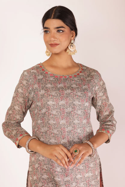 ANURADHA KURTA SET - GREY