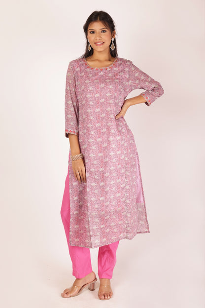 ANURADHA KURTA SET - PINK