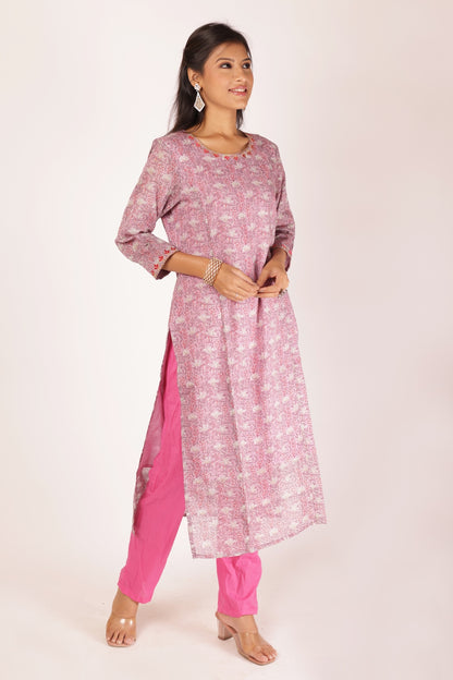 ANURADHA KURTA SET - PINK