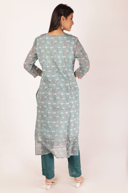 ANURADHA KURTA SET - BLUE