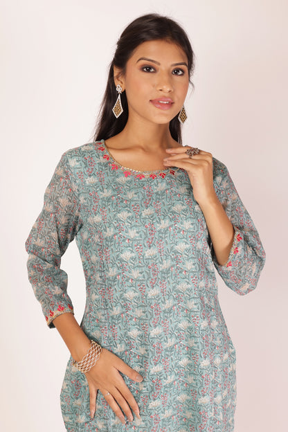 ANURADHA KURTA SET - BLUE