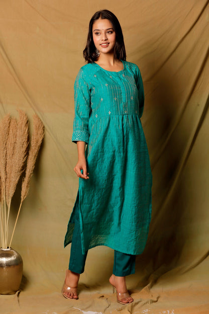 NAZAKAT KURTA SET - GREEN