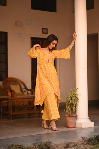 chamak CO-ORDS set- YELLOW