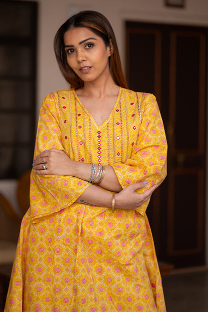 chamak CO-ORDS set- YELLOW