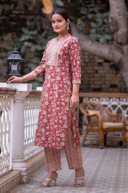 Sundari KURTA SET - red